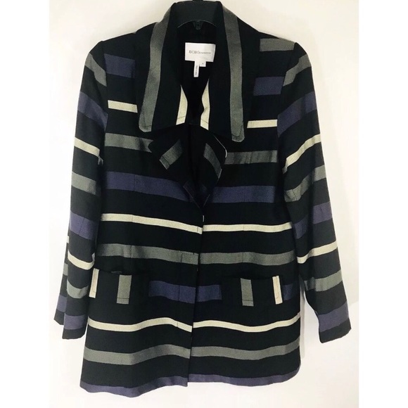 BCBGeneration Striped Button Blazer Jacket M - Picture 1 of 8